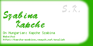 szabina kapche business card